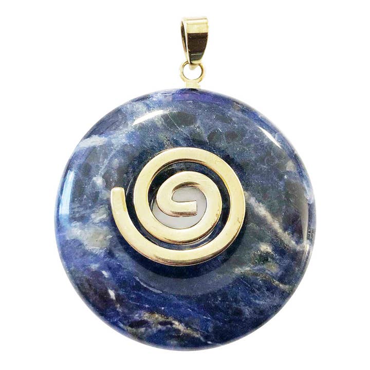 Sodalite Pendant - Chinese PI or Donut 40mm for wholesale by France Mineraux
