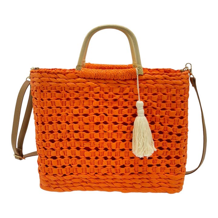 TAPA fashion - Wholesale Beach Bag - Rattan Beach Tote Shoulder Bag With Tassel BG4225-2.. (1pc)6