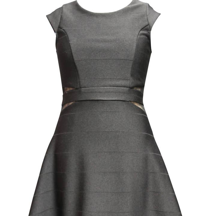 Mesh Insert Skater Dress (Big Girl) for wholesale by Ava & Yelly