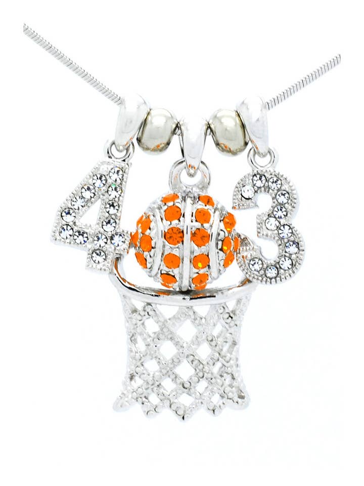 Basketball Hoop Necklace Lg - 2 Digits for wholesale by Fan Star Jewelry
