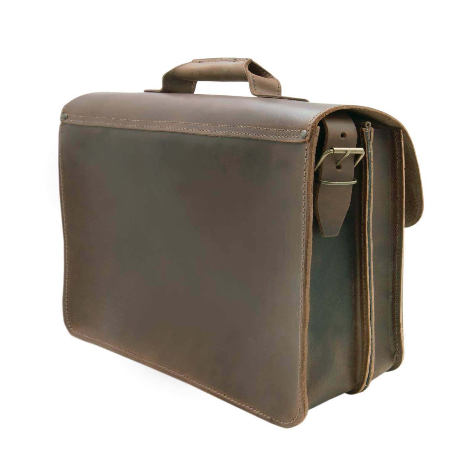 Thielemann Leather Manufacturer – Pasta - Unissexo por atacado – Maleta de couro “Köln” PREMIUM | cor: marrom escuro1