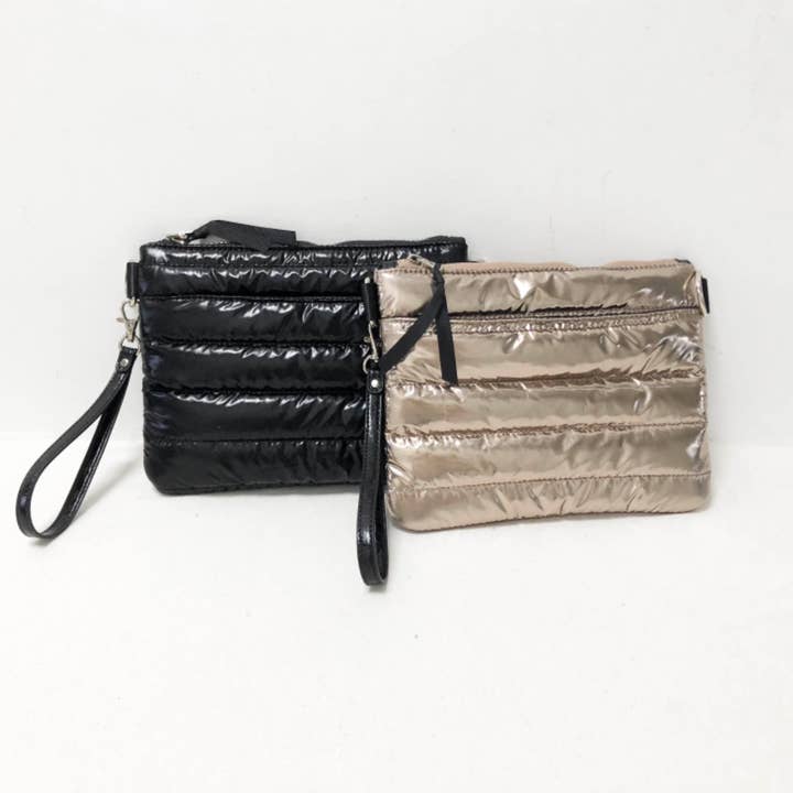 Lemonbella - Wholesale Crossbody Bag - Women's - Allie puffer Gold Metallic 4-in-1 Bag2