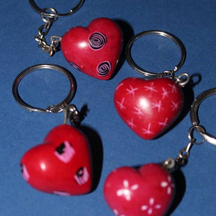 polanski speckstein - Wholesale Keychain - Unisex - Mini heart key ring - soapstone