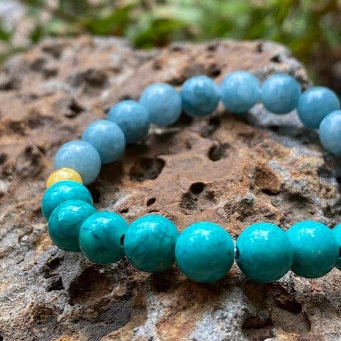 Bracciale in acquamarina e turchese per la vendita all'ingrosso da parte di Amber House