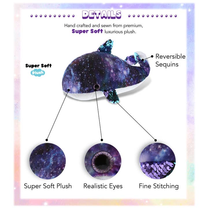 Cota Global - Wholesale Stuffed/Plush Toy - Kids & Baby - Space Sequin Plush - 13" Whale1