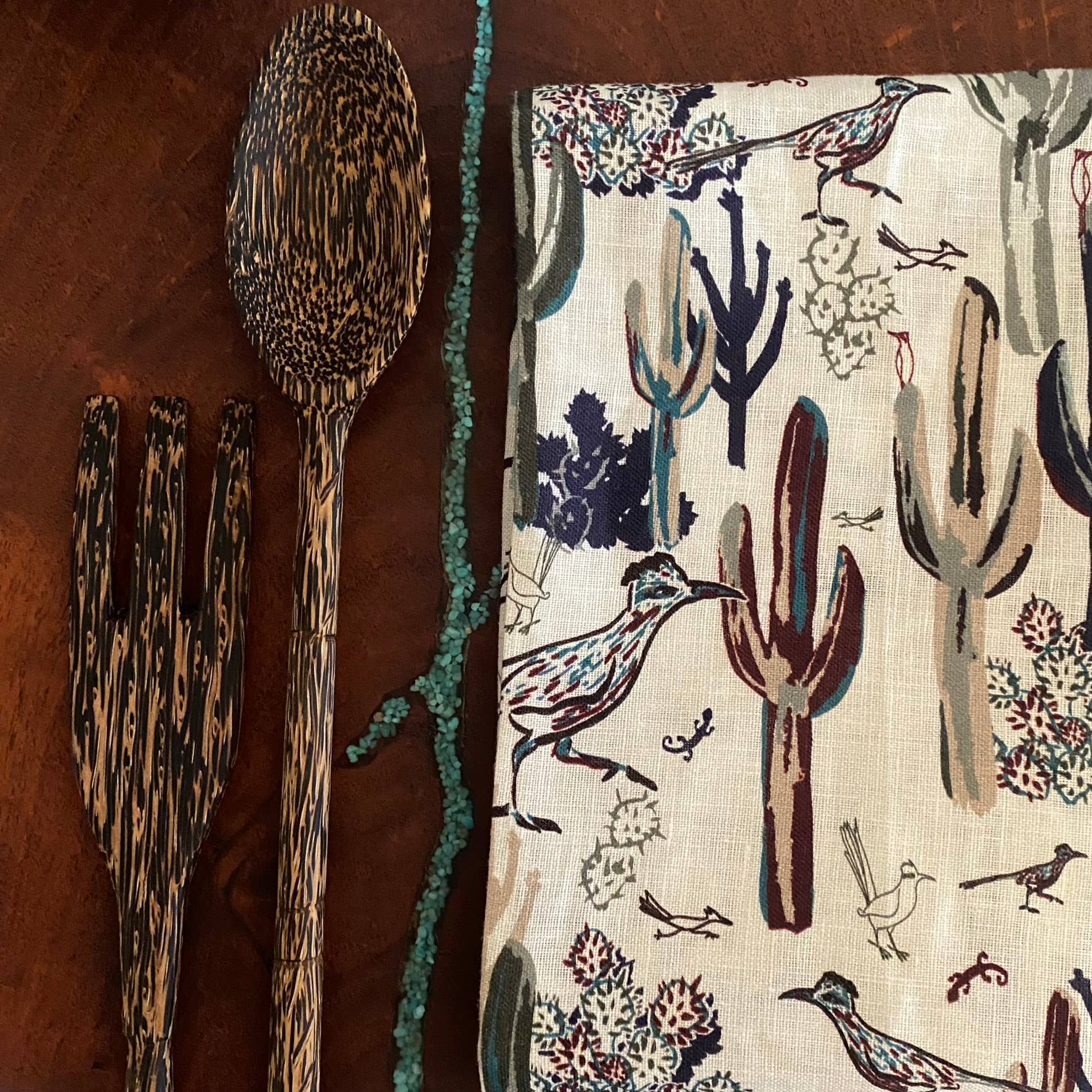 Cher the Fire - Wholesale Tea Towel - Linen Tea Towel, Roadrunner After the Rain - Southwest7