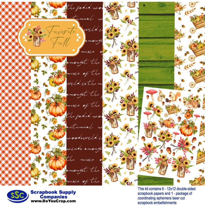 Favorite Fall 12 x 12 Scrapbook Collection Kit by SSC Designs - 3 Kits for wholesale by SSC Wholesale