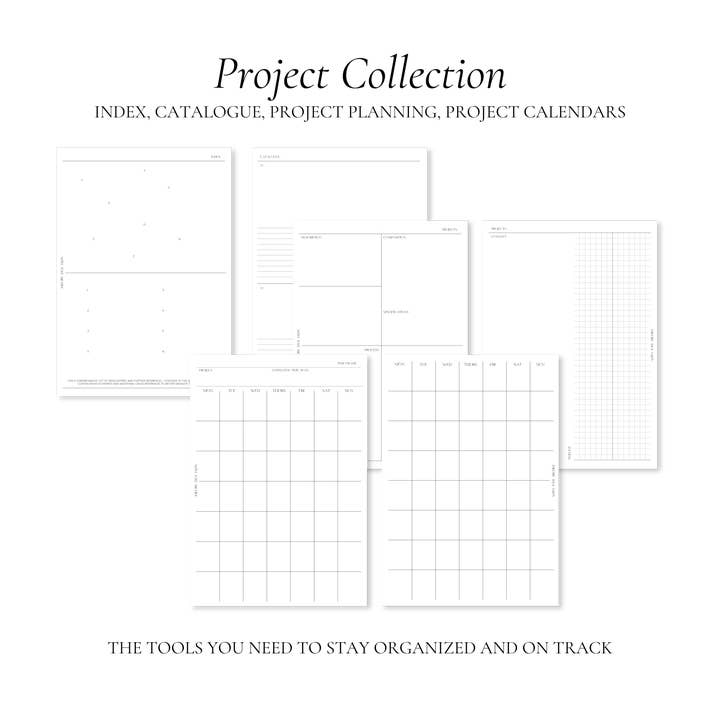 Project Collection (Index, Catalogue, Project Planning, Project Calendar) for wholesale by With Love Archive