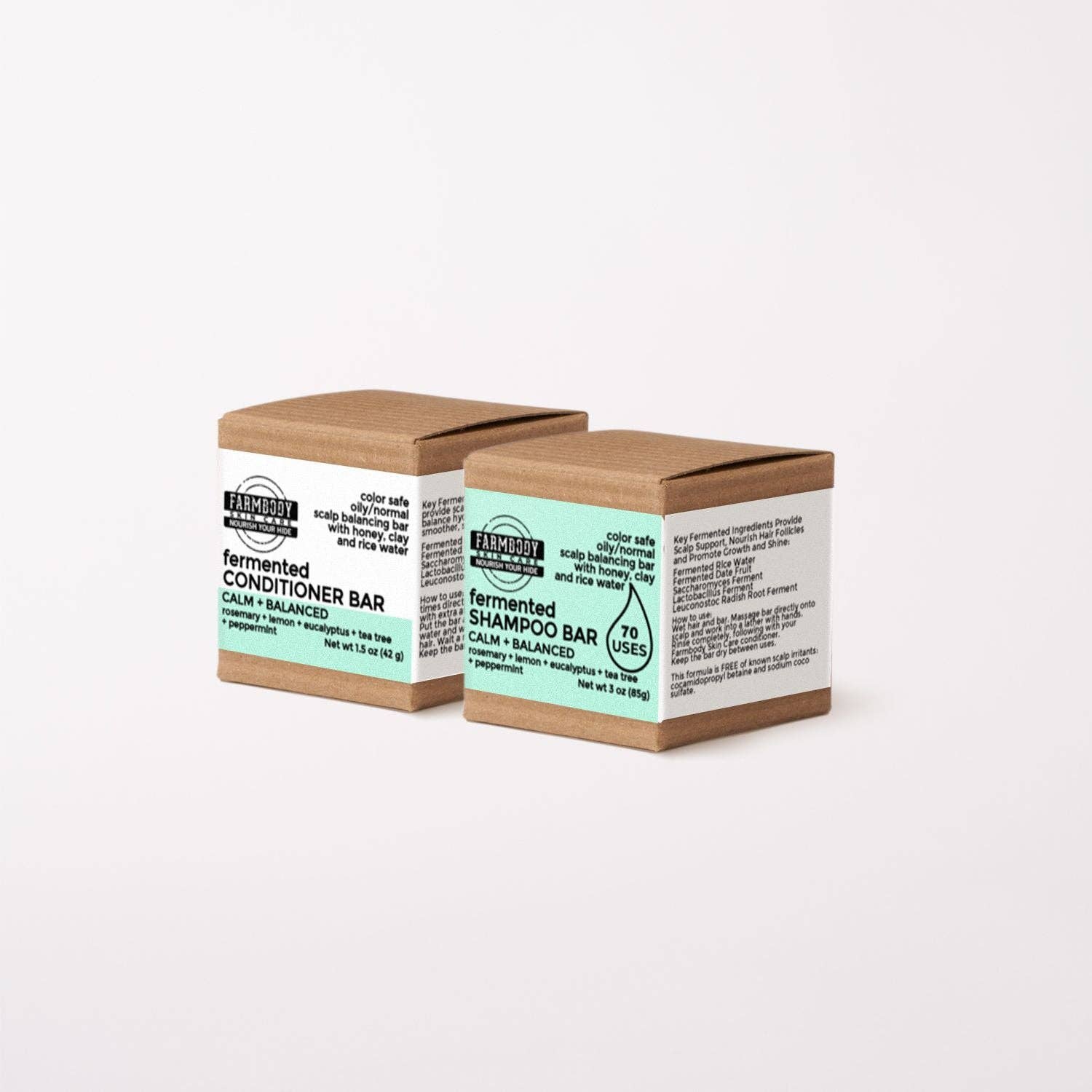 Farmbody Skin Care - Wholesale Shampoo Puck/Solid Shampoo - Rice Water Shampoo and Conditioner Set for Calm Scalp0