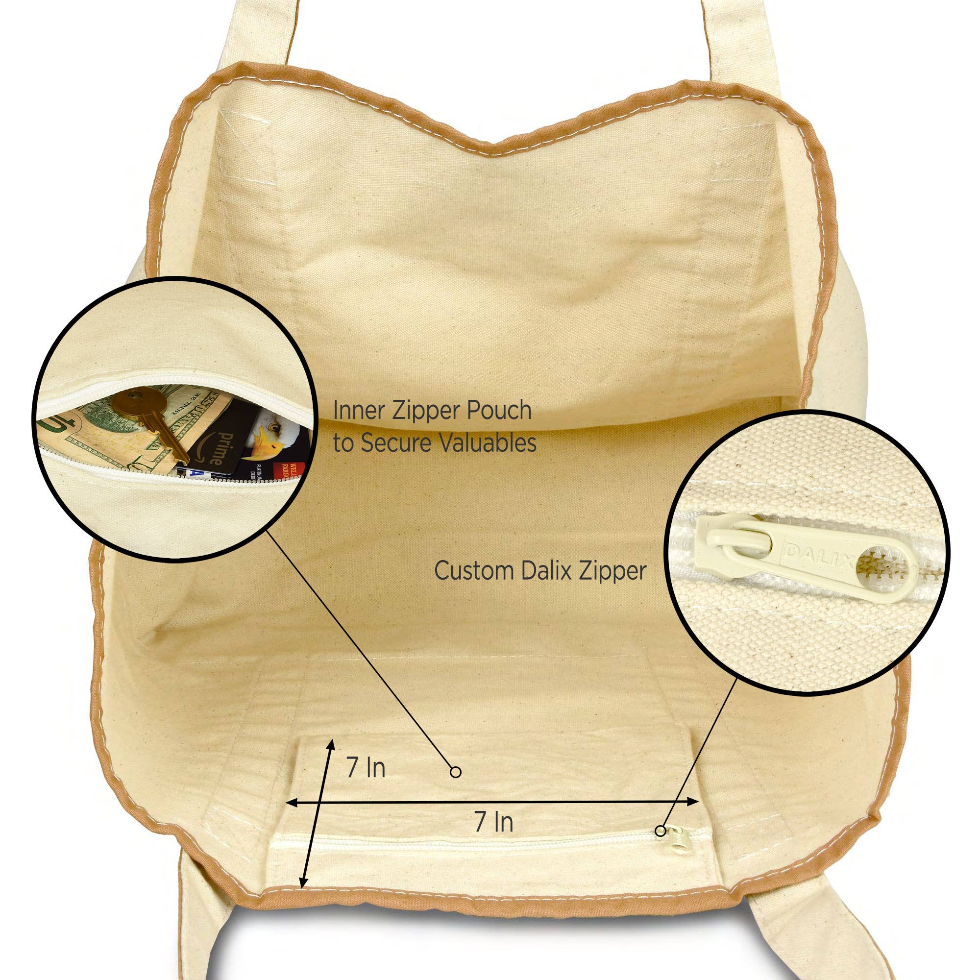 Dalix - Wholesale Tote Bag - Women's - DALIX 22" Open Top Heavy Duty Deluxe Tote Bag Outer Pocket8