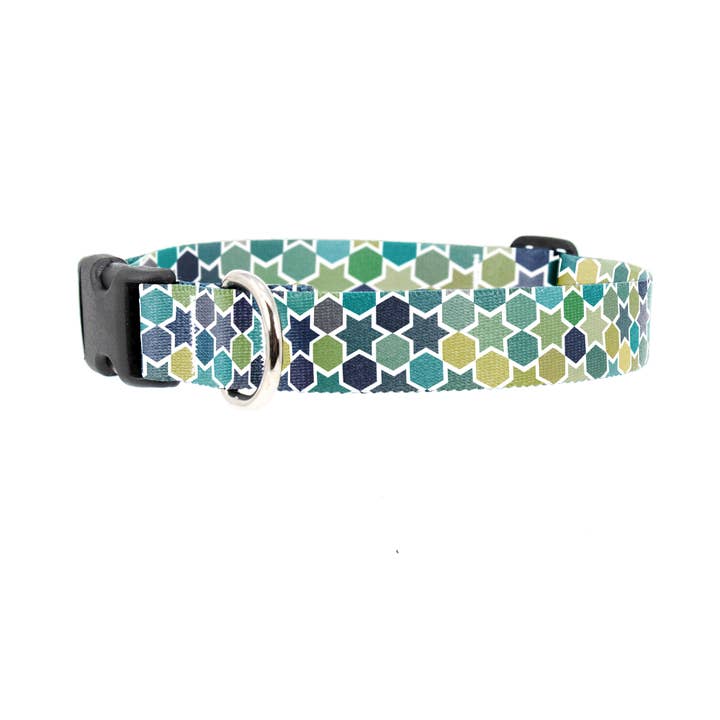 Geometric Stars Dog Collar - Made in USA for wholesale by Buttonsmith