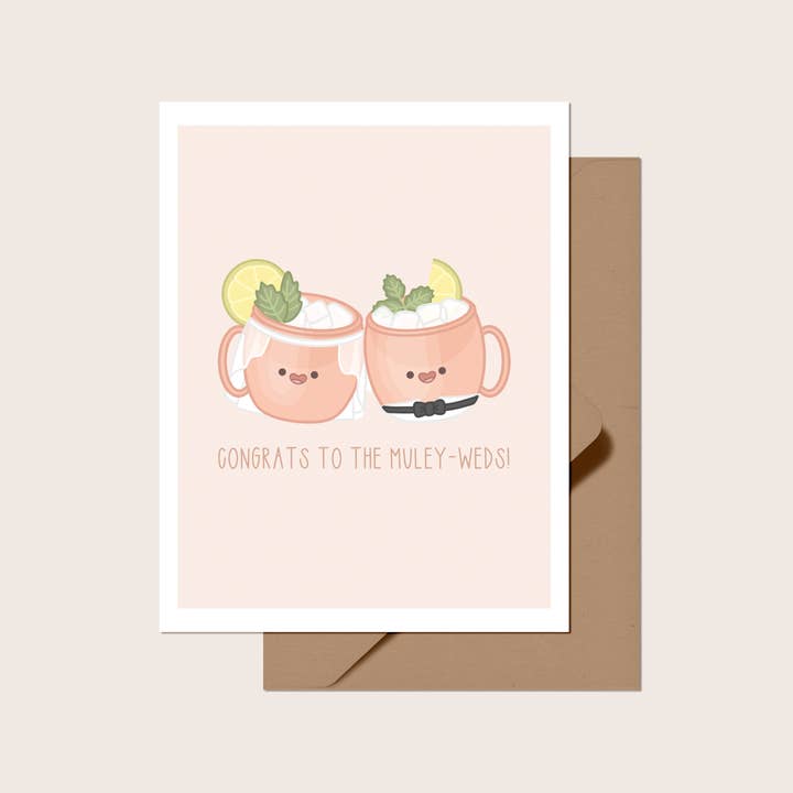 Congratulazioni ai Muley-Weds! Biglietto d'auguri per la vendita all'ingrosso da parte di Scotty&Mel