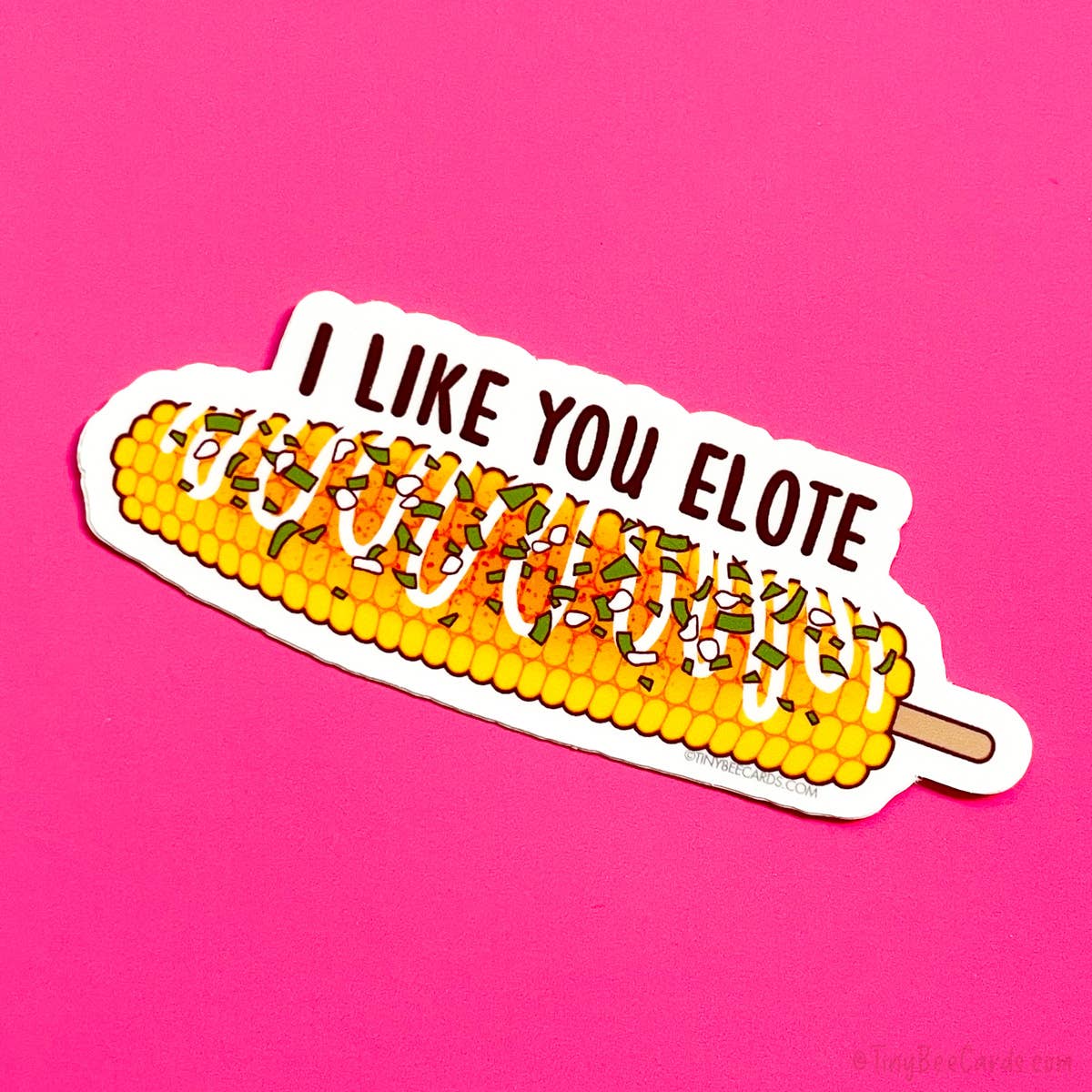 Tiny Bee Cards - Vendita all'ingrosso Adesivo - Elote - Adesivo per cibo messicano «I like you elote»1