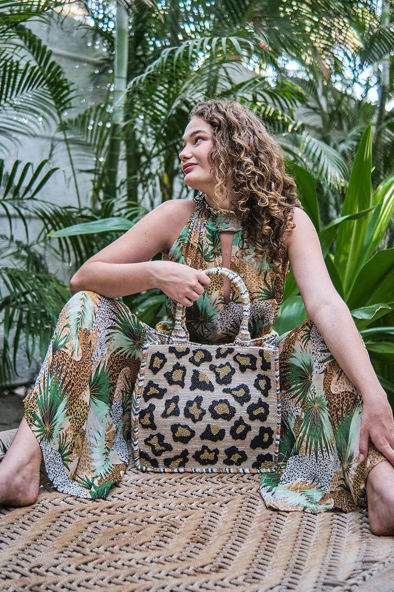 America & Beyond - Venta al por mayor Bolsa de asa- Mujer - Bolso de día Luxe con estampado de leopardo5