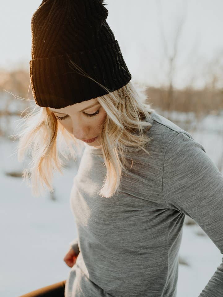 CAMISETA DE MANGA LARGA PARA MUJER Merino 365 I Grey Marle para venta al por mayor de Little Flock of Horrors