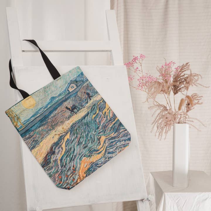 BOLSA DE TELA VINCENT VAN GOGH "CAMPO CON AGRICULTORES ARANDO" para venta al por mayor de Pitextile