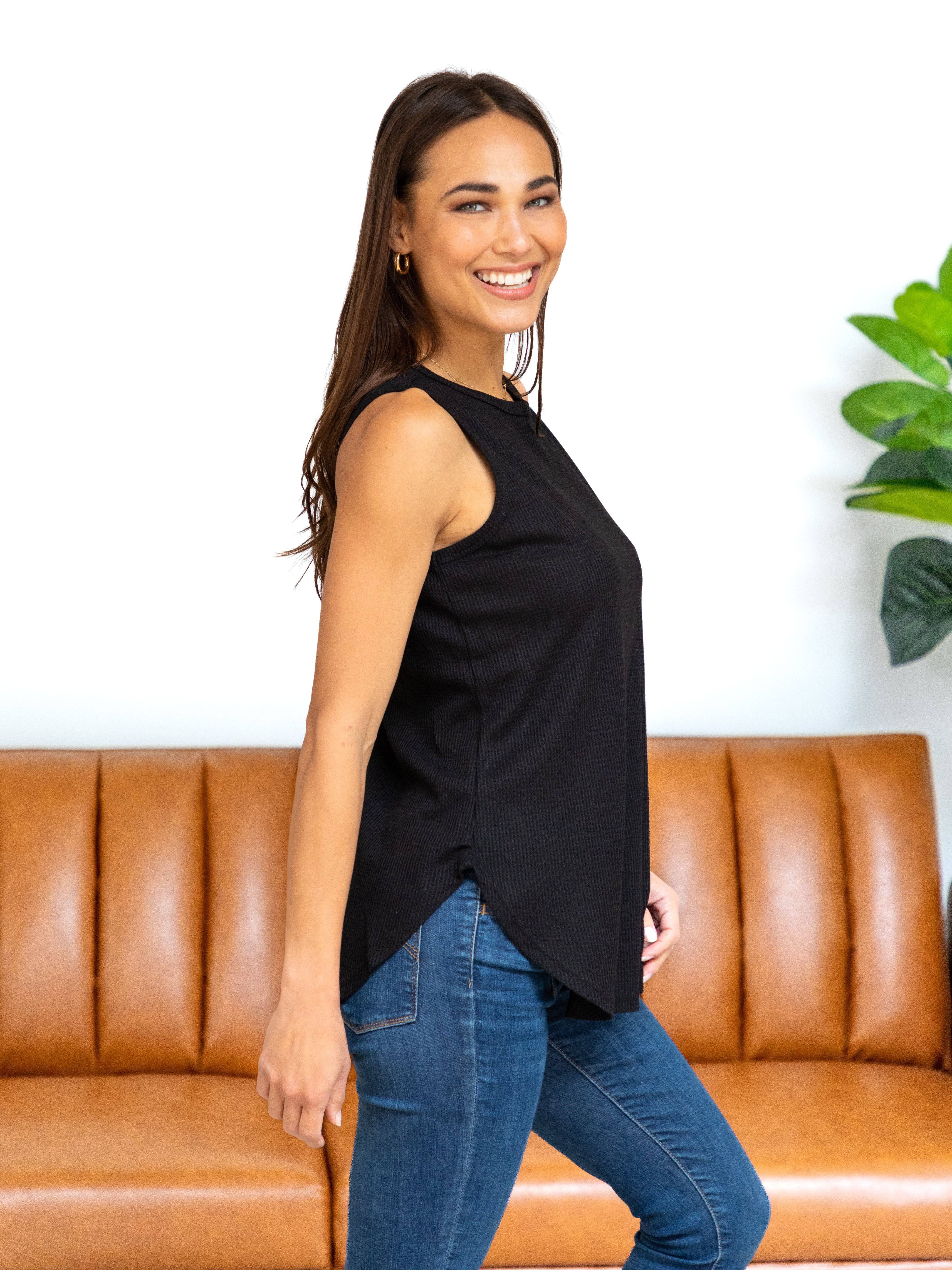 Tickled Teal - Vendita all'ingrosso Canotta - Donna - Canotta a maglia waffle1