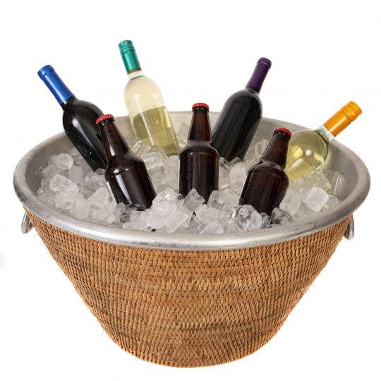 Artifacts Trading Company - Wholesale Ice Bucket - Rattan Aluminum Ice Tub – Beverage Cooler0
