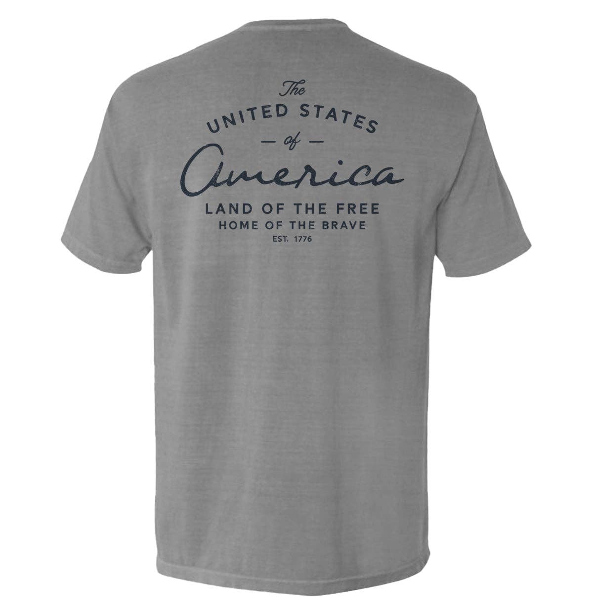 Shield Republic – wholesale Screen printed t-shirt – Men′s – United States Of America Pocket Tee3