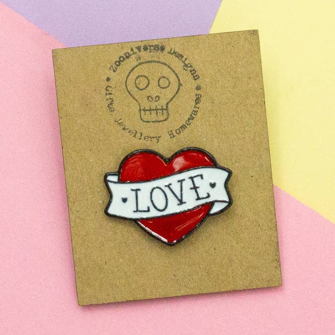 Pin de Tatuagem de Coração Vintage Amor por atacado de Zooniverse Designs