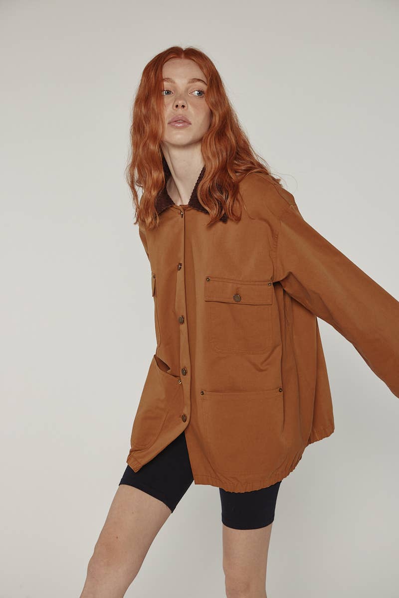 Brown Cotton worker jacket for wholesale on Faire10