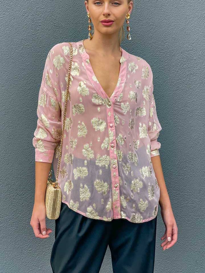 Hoss Pink /Gold Galla Shirt for wholesale by HOSS