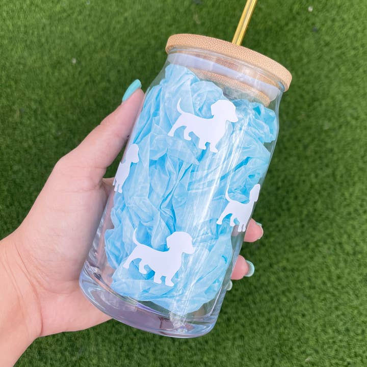 Dachshund Dog Beer Glass Can 16 Oz Dog Cup Dachshund Mom Dog for wholesale by Valudesign