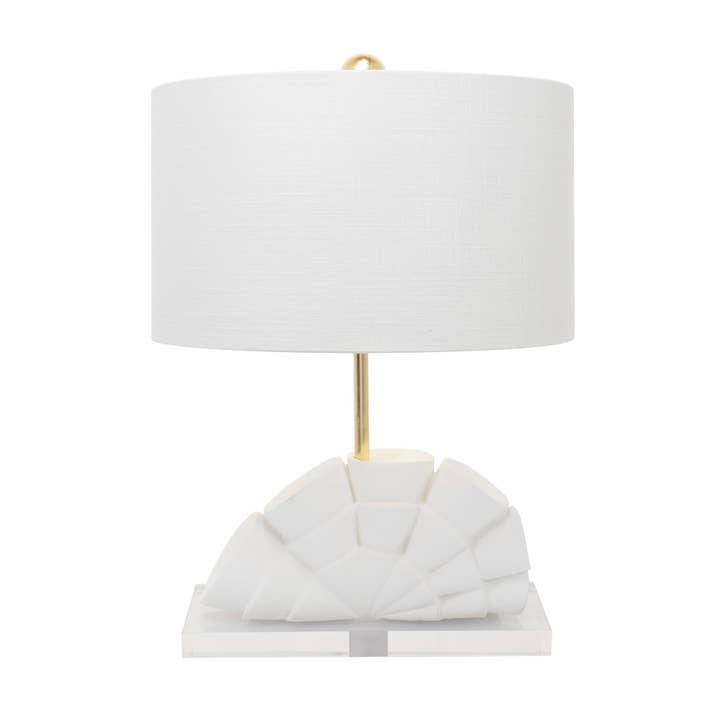 Rialto White Table Lamp with white linen drum shade for wholesale by Couture Lamps