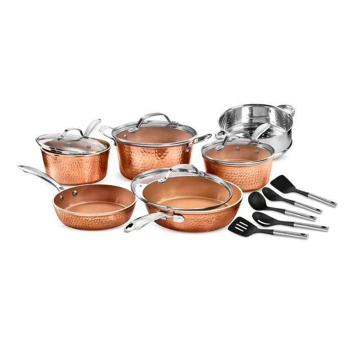Gotham Steel Hammered Copper 15 Piece Cookware Set for wholesale by Gotham Steel/Granitestone