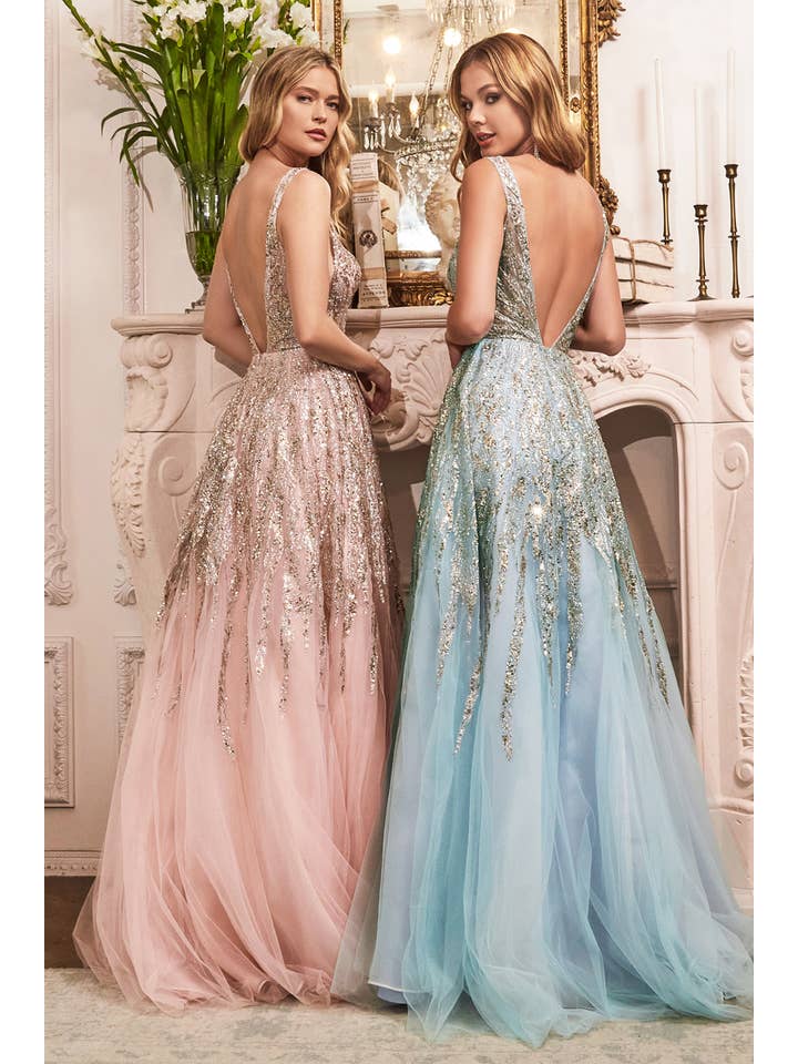 Ladivine by Cinderella Divine - Wholesale Gown - Women's - OMBRE SHIMMER BALL GOWN