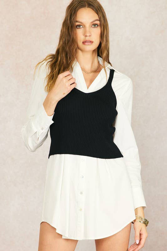 White Cotton Poplin Shirt Dress for wholesale on Faire3