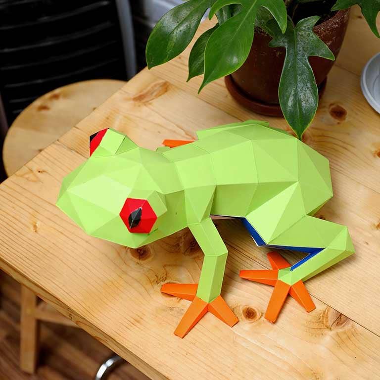 PAPERCRAFT WORLD – wholesale DIY craft kit – Frog 3D Unique Table Lamps Origami Model8