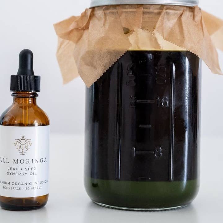 All Moringa - Wholesale Bath/Body Oil - Moringa Leaf + Seed Whole-Plant Nutrition Oil – Face & Body Oil for Damage Sensitive, Skin Repair 2oz2