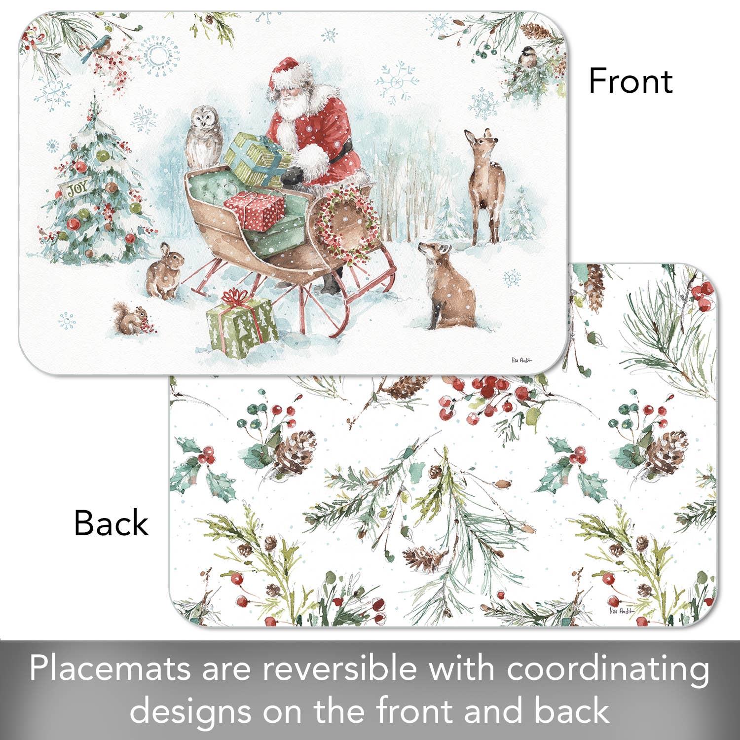CounterArt/Highland Home/Thirstystone - Wholesale Placemat - Magical Holidays Reversible Rectangular Plastic Placemat3