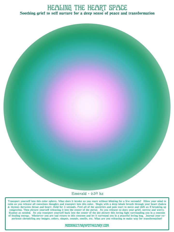 Healing the Heart Space 12x16 for wholesale by Moon Nectar Apothecary