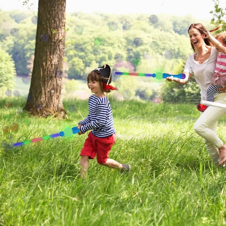 Party Expo, LLC - Wholesale Bubble Wand - Kids - 31.5" Bubble Sword Blue with 2 Bubble Solution4