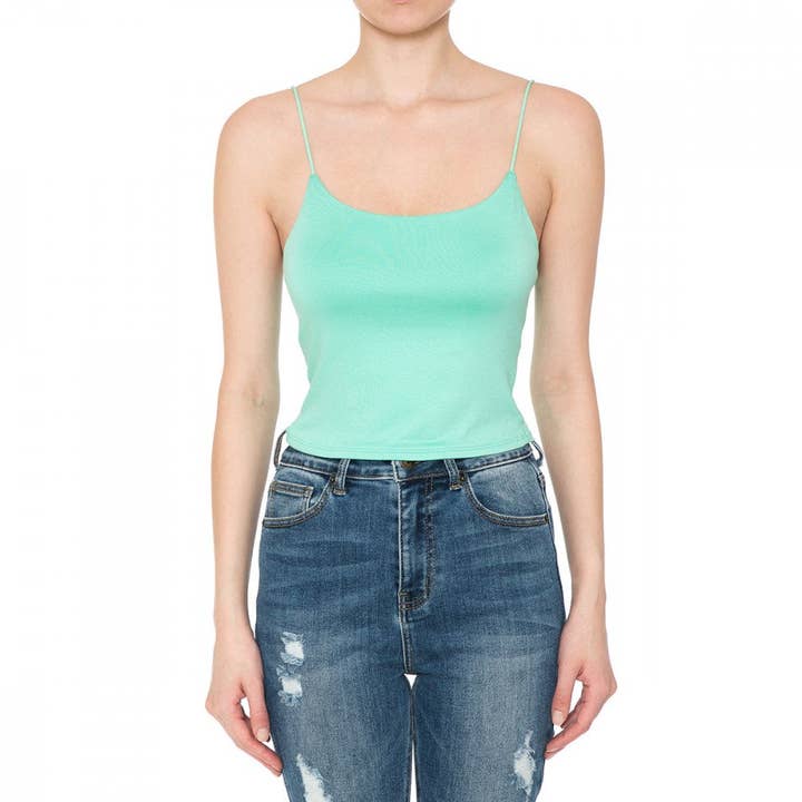 Paperdoll - Wholesale Camisole - Women's - SKINNY CAMI STRAP CROP TOP4