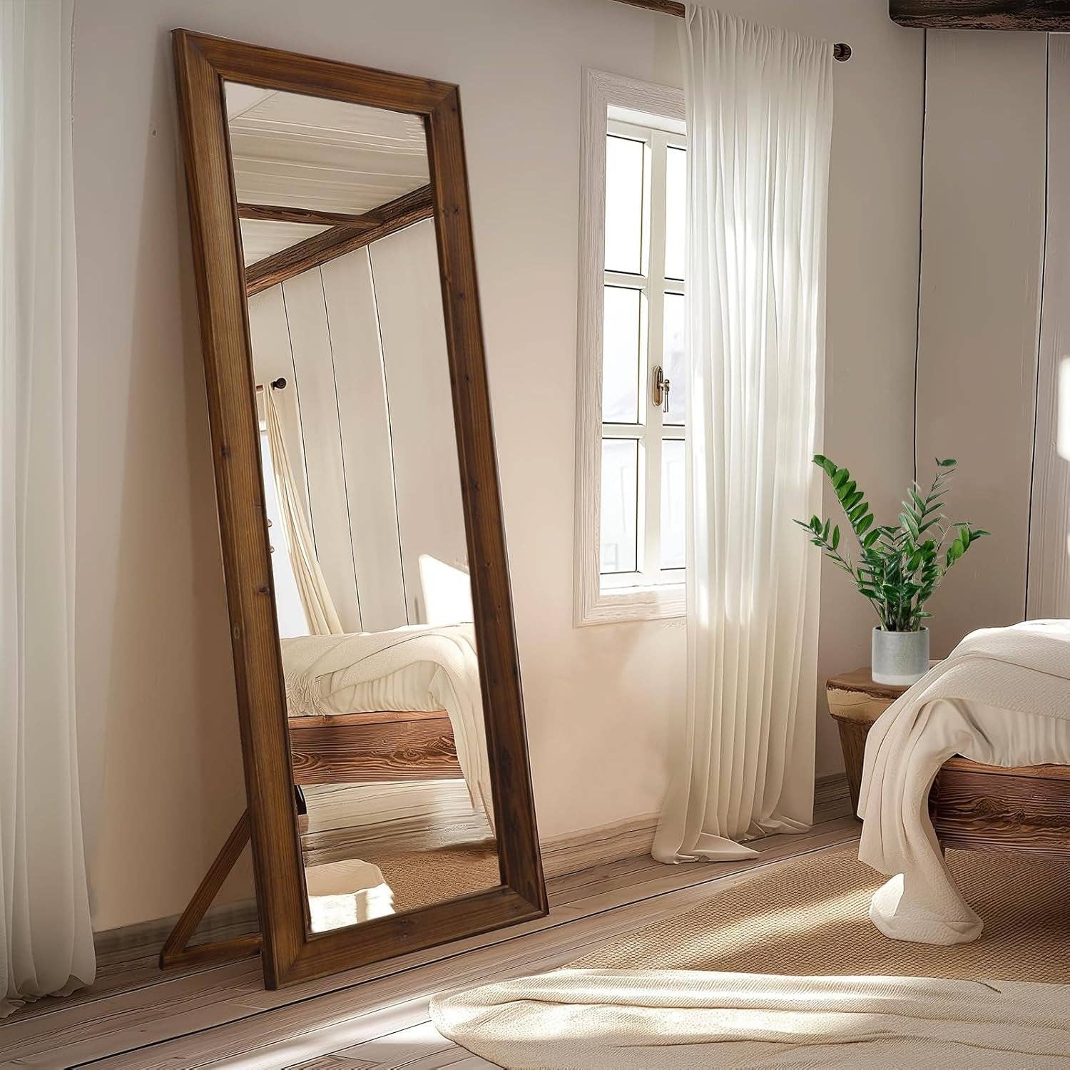 Rustic Farmhouse Full Length Mirror 64x21 Inch Wood Frame for wholesale on Faire1