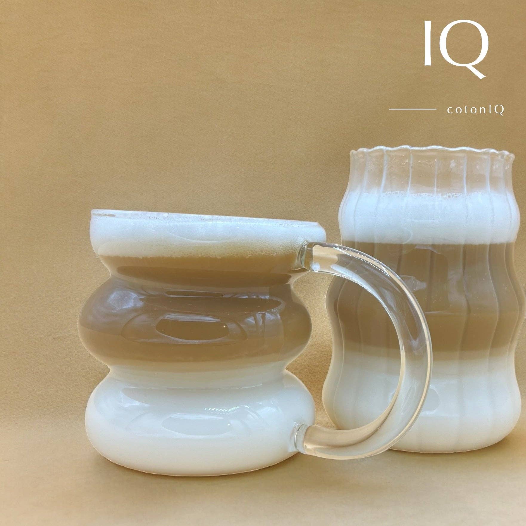 cotonIQ - Wholesale Drinking Glass/Cup - Designer glass cup for hot and cold drinks – transparent – 500 ml3