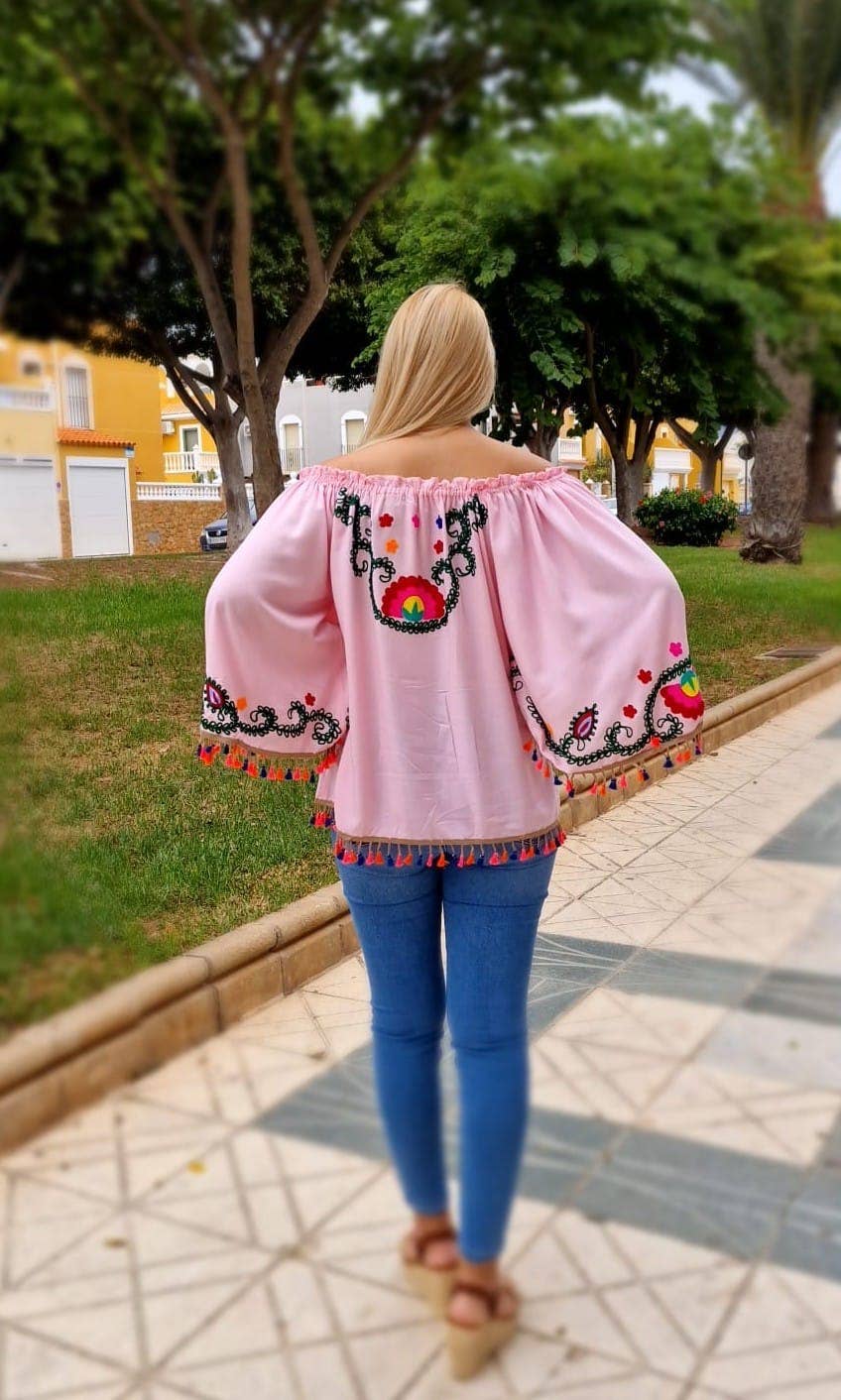 TABITHA - Wholesale Blouse - Women's - Mexican Embroidered Blouse3