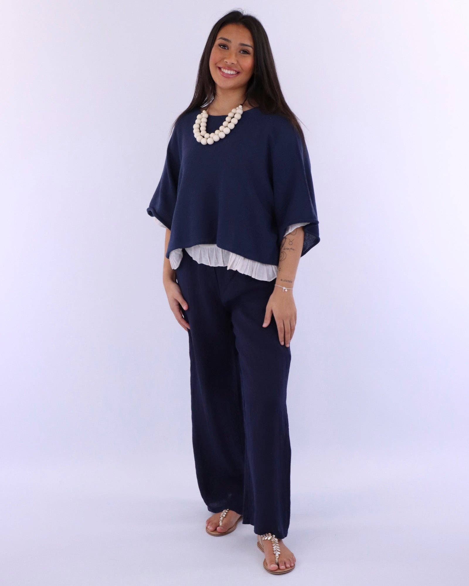 Cadenza Italy Ltd - Vendita all'ingrosso Top in maglia - Donna - Top corto a tunica in misto cotone21