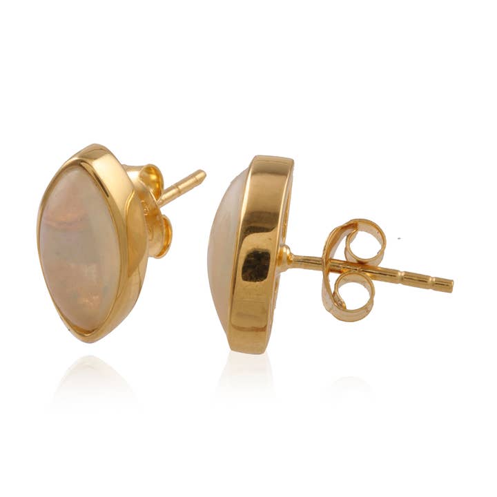 Marquise Ethiopian Opal Earrings for wholesale by Indie-Pendant