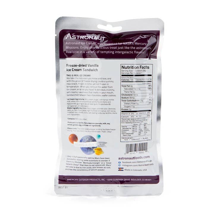 Grandpa Joe's Candy Shop - Wholesale Ice Cream/Sorbet - Astronaut Vanilla Ice Cream Sandwich, Freeze Dried, 12ct2