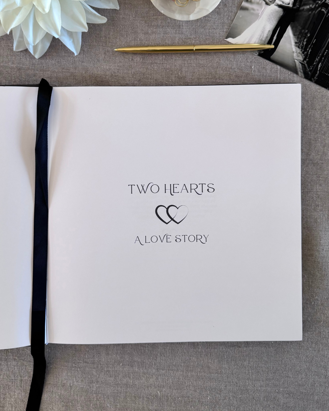 Premium Ivory Leather "Two Hearts - A Love Story" Couples Journal for wholesale on Faire4