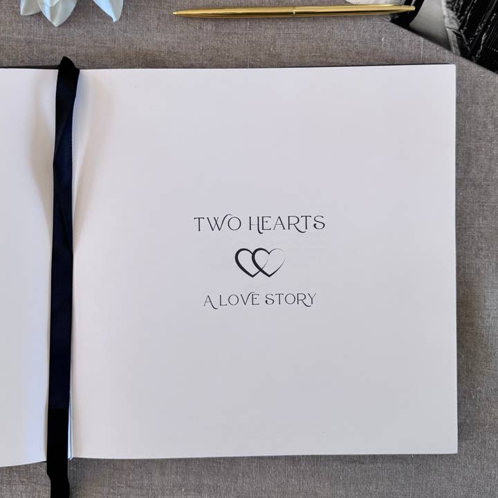 Premium Ivory Leather "Two Hearts - A Love Story" Couples Journal for wholesale on Faire4
