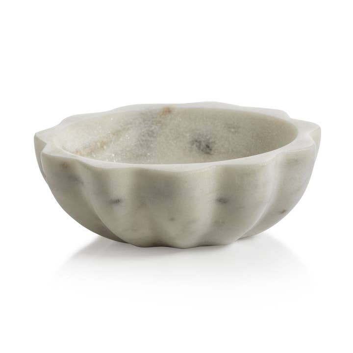 Scalloped Marble Condiment Bowl for wholesale by Zodax