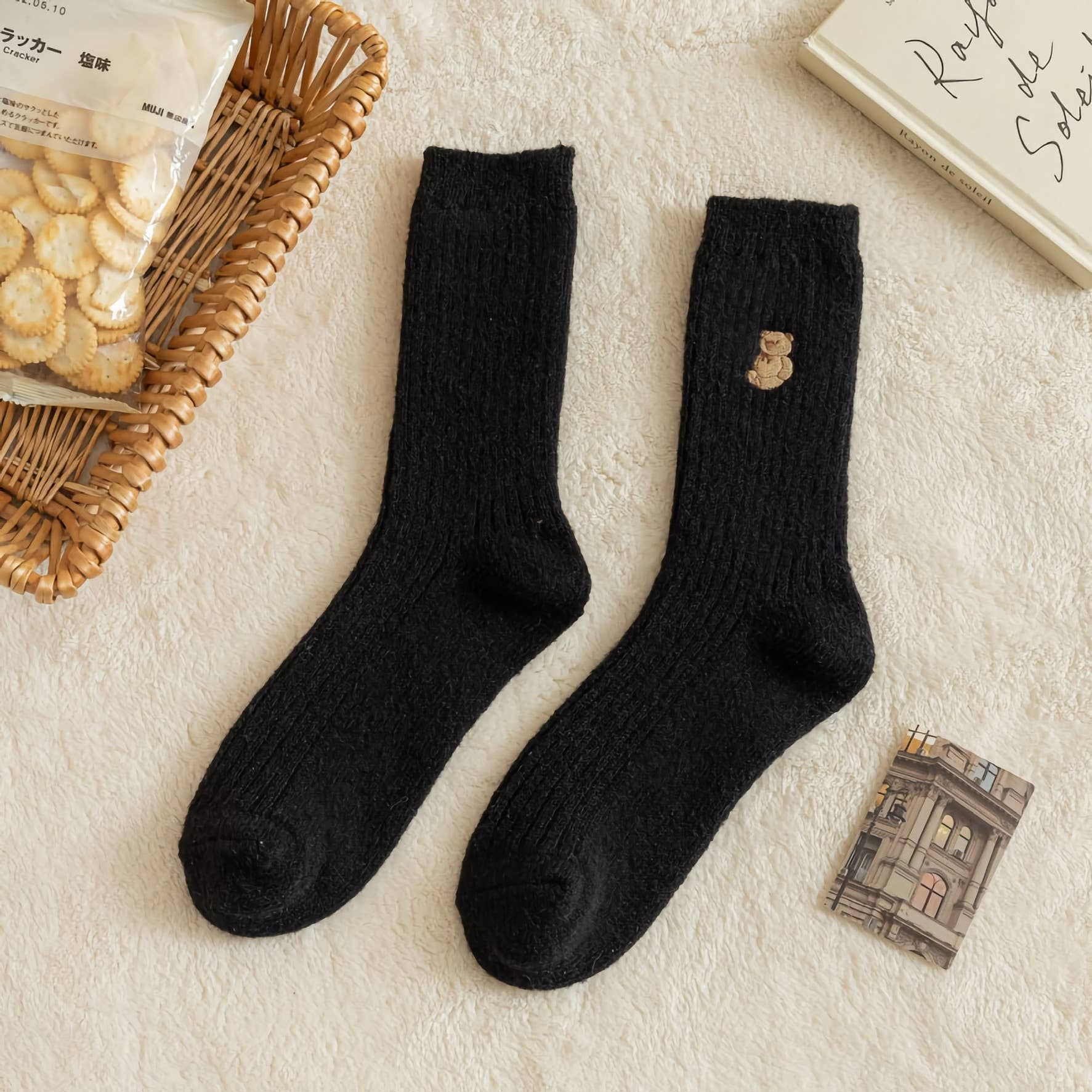 Happy Knits - Wholesale Socks - Women's - Bear Warm Socks - Knitted Cashmere Cozy Socks For Women0