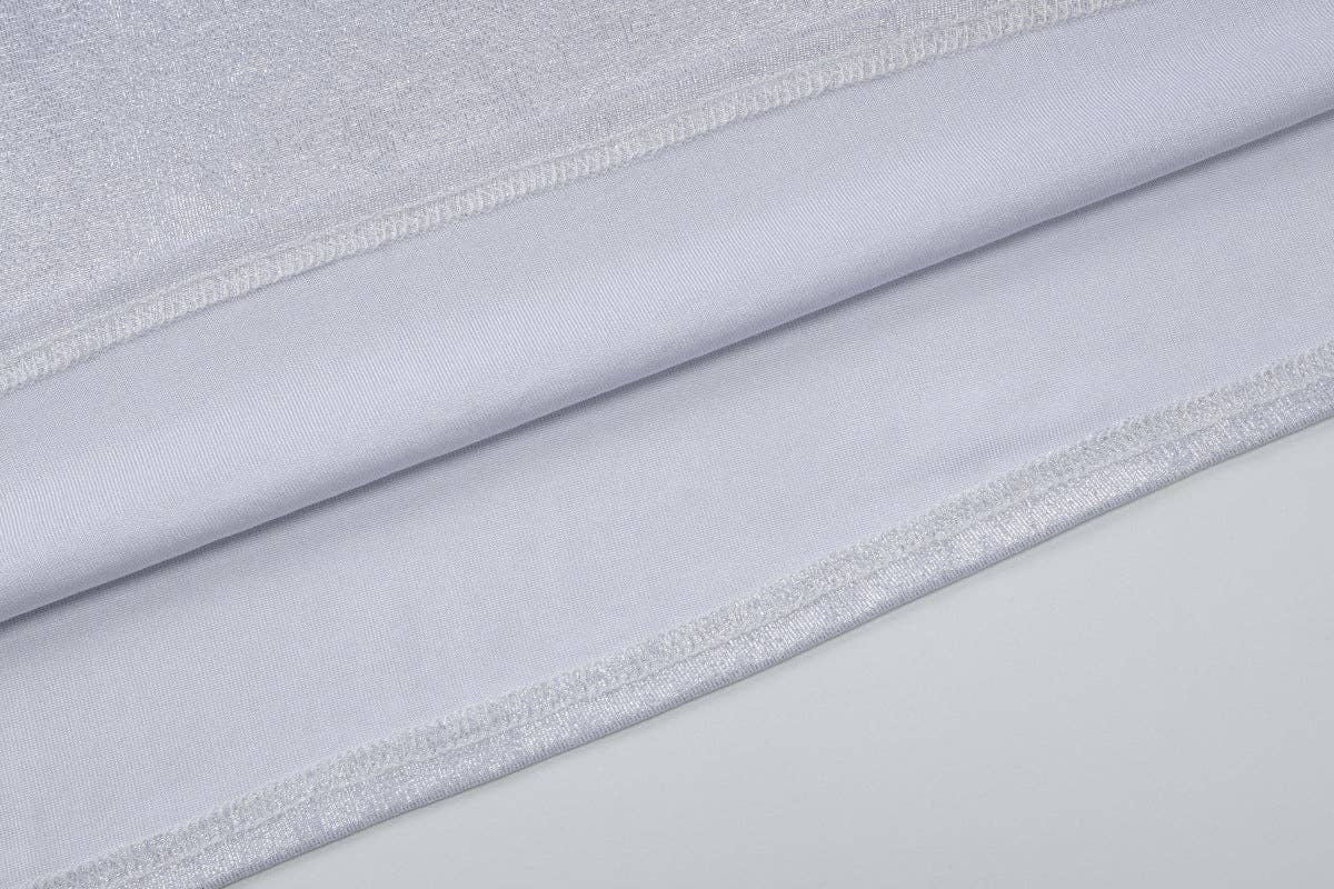 Argent Robe Maxi Fendue Froncée Nouvelle Déesse Sultry 2025 en vente sur Faire11