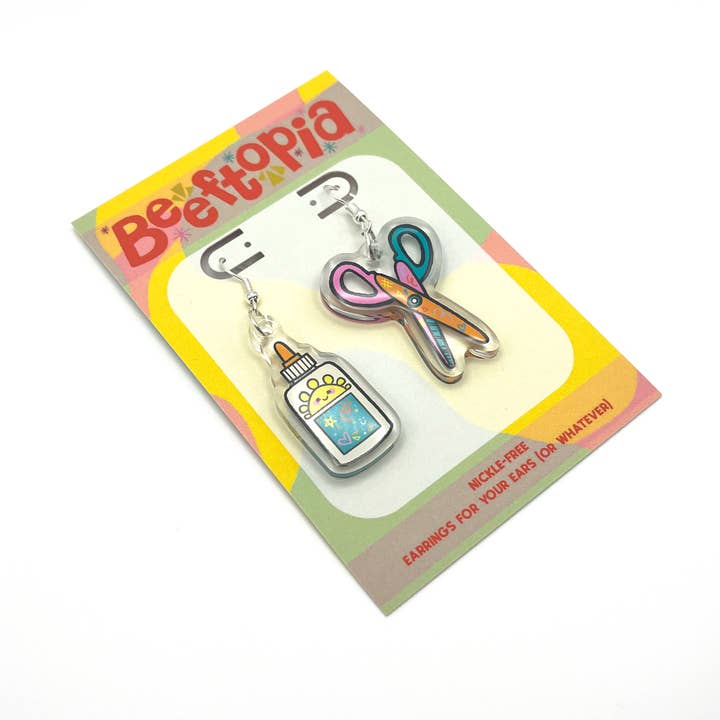 Beeftopia - Wholesale Dangle Earrings - Very Crafty Novelty Earrings | Cute Artsy Jewelry1