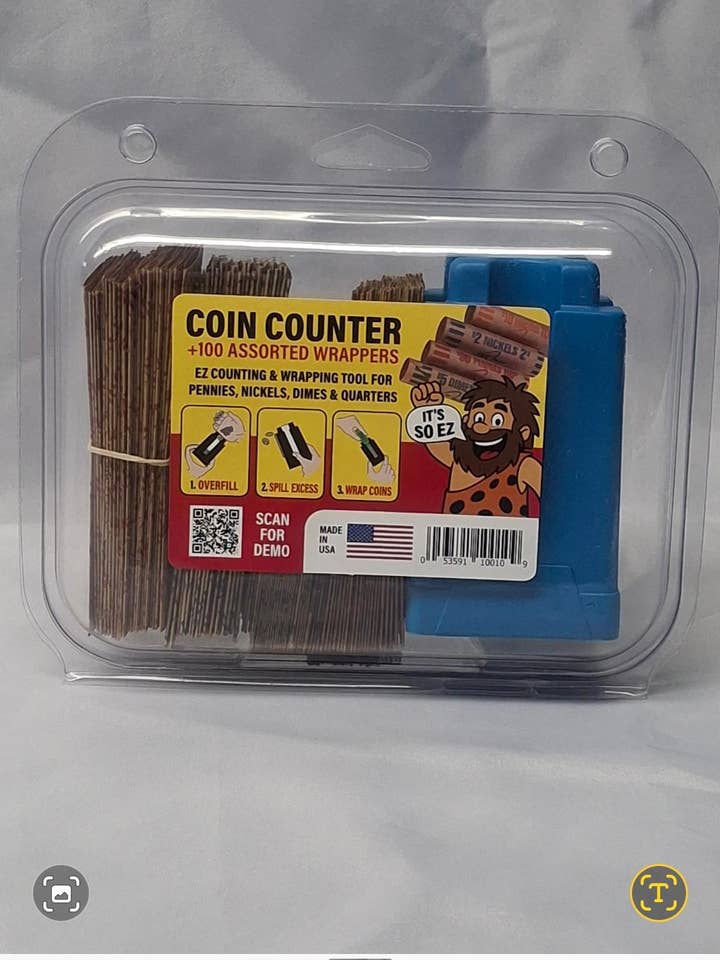 Coin Counter with 100 Coin wrappers EZ Wrapping Kit. for wholesale by Funcell Enterprises LLC